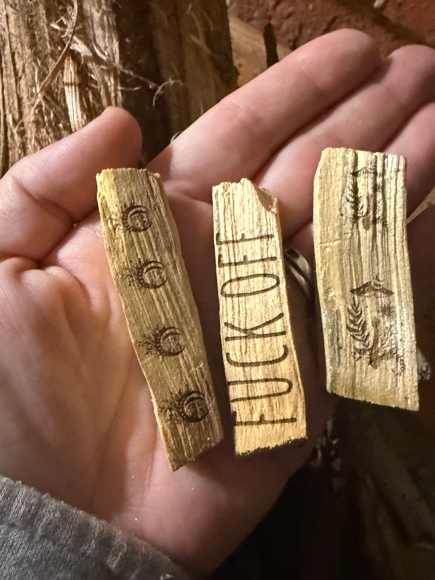 Engraved palo santo