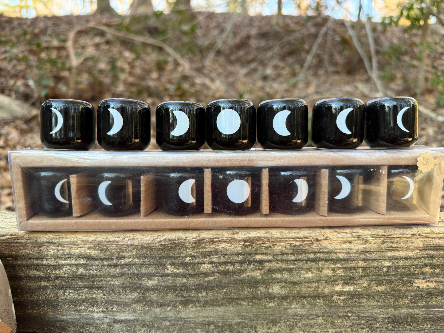 Moon phase chime candle holders